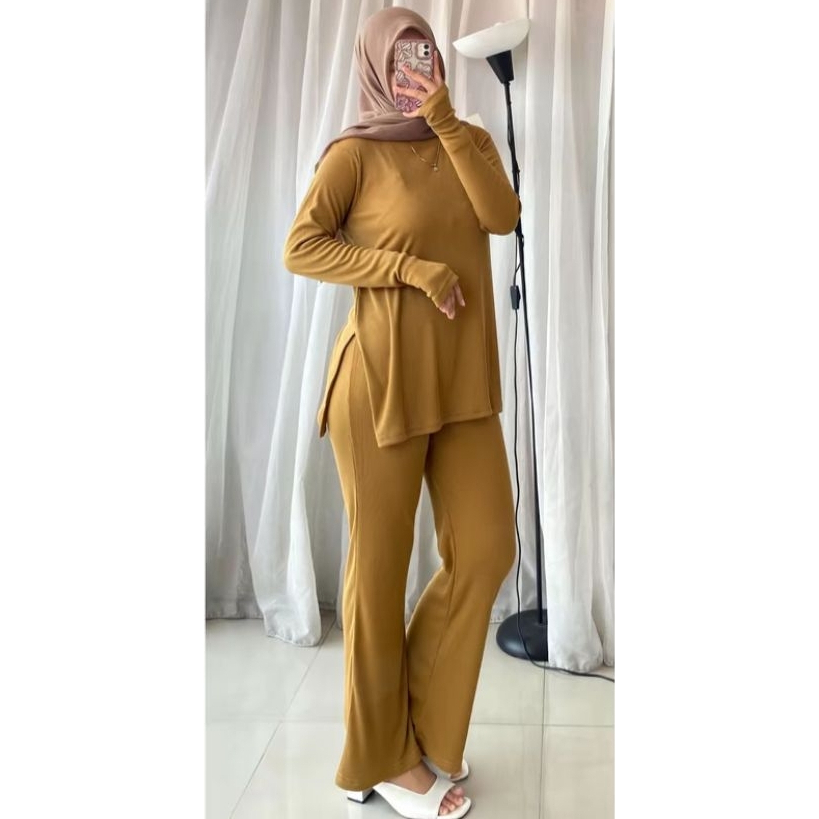 Olivia Set Knitt Model Cutbray Terbaru | Set Knitt Wanita Terbaru | set cutbray premium