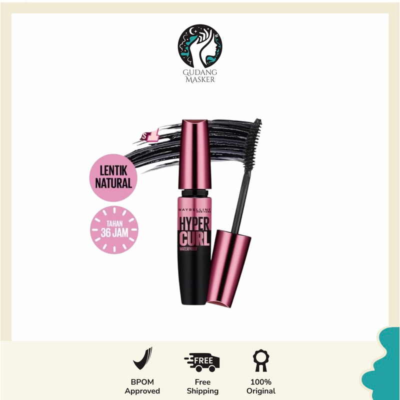 GUDANG MASKER - MAYBELLINE Volum Express Hypercurl Waterproof Mascara 5ml