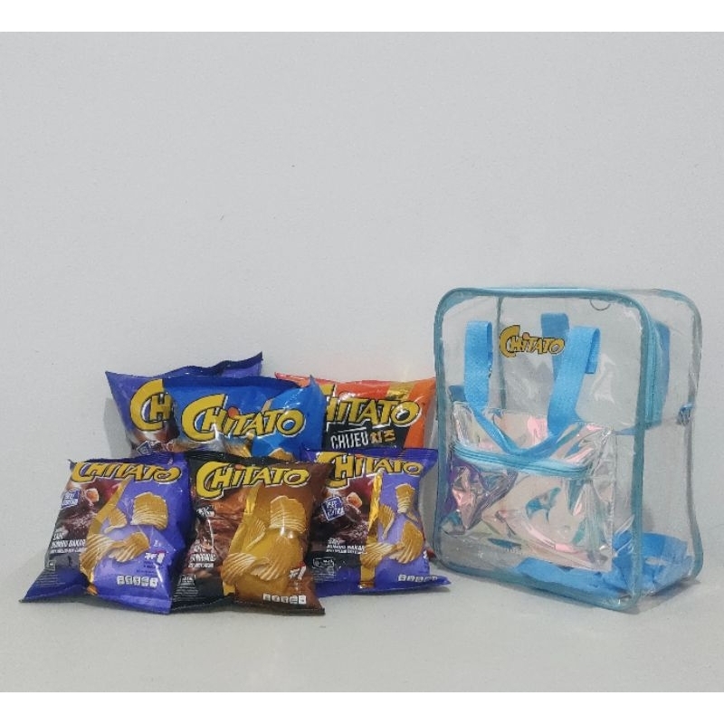 

Chitato Snack Paket Tas Punggung Transparan