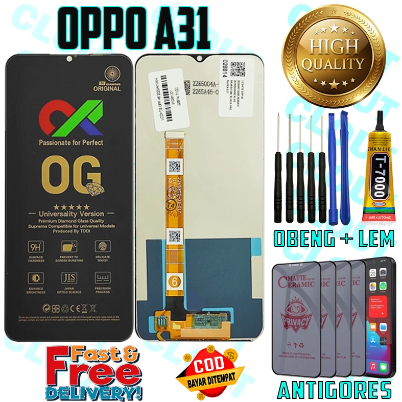 LCD TOUCHSCREEN OPPO A31 LAYARSENTUH ORIGINAL ORI ALL MEREK FULLSET