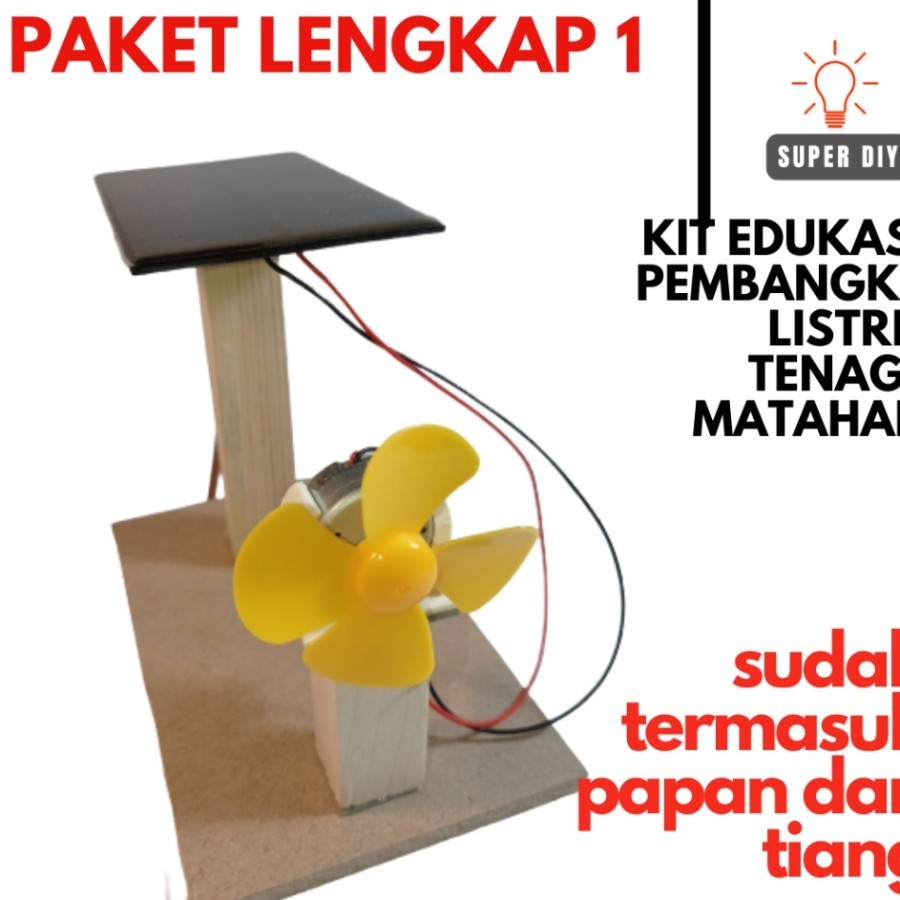 Mainan Puzzle Kayu Kipas Angin Tenaga Matahari/MKit DIY Kipas Angin Tenaga Matahari Mainan Edukasi