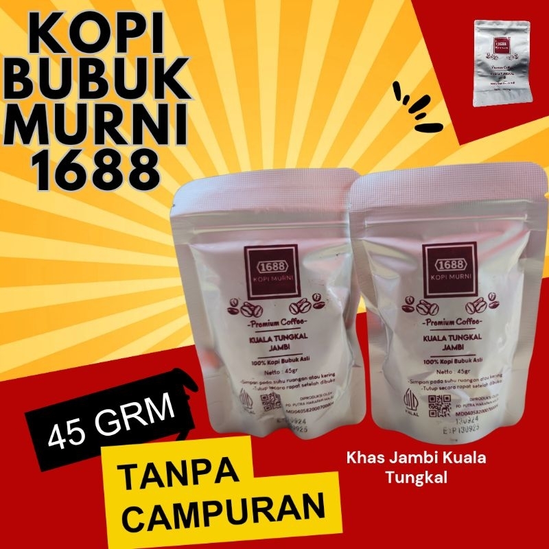 

Kopi Bubuk Premium 1688 Khas Kuala Tungkal Jambi 45 Gram