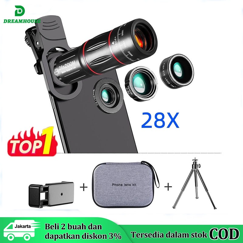 Tele Zoom Lensa Apexel 28x Zoom Lensa Apexel 18x25 Original Lensa Zoom Lensa HP Universal Bermata HD
