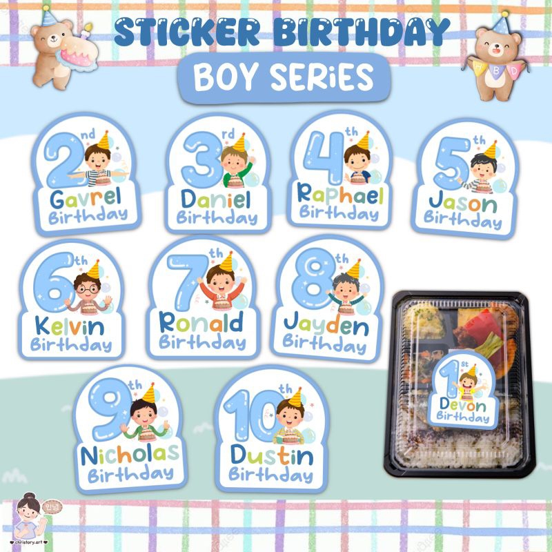 

24-99 Pcs Sticker Ulang Tahun Custom | Boy Series