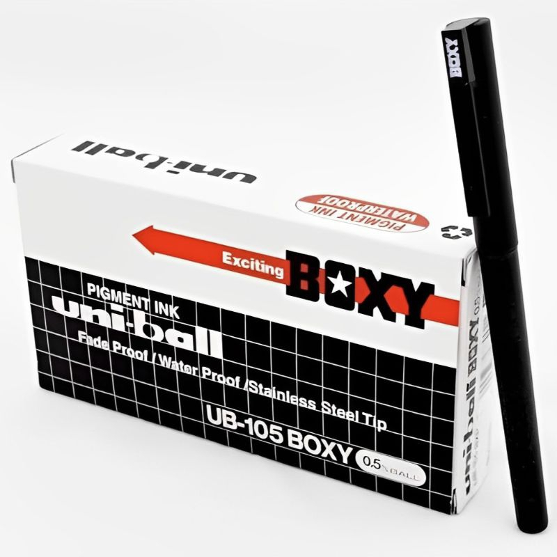 

Pulpen Boxy Uniball UB 105 / Pen Boxy UB 105 - Hitam