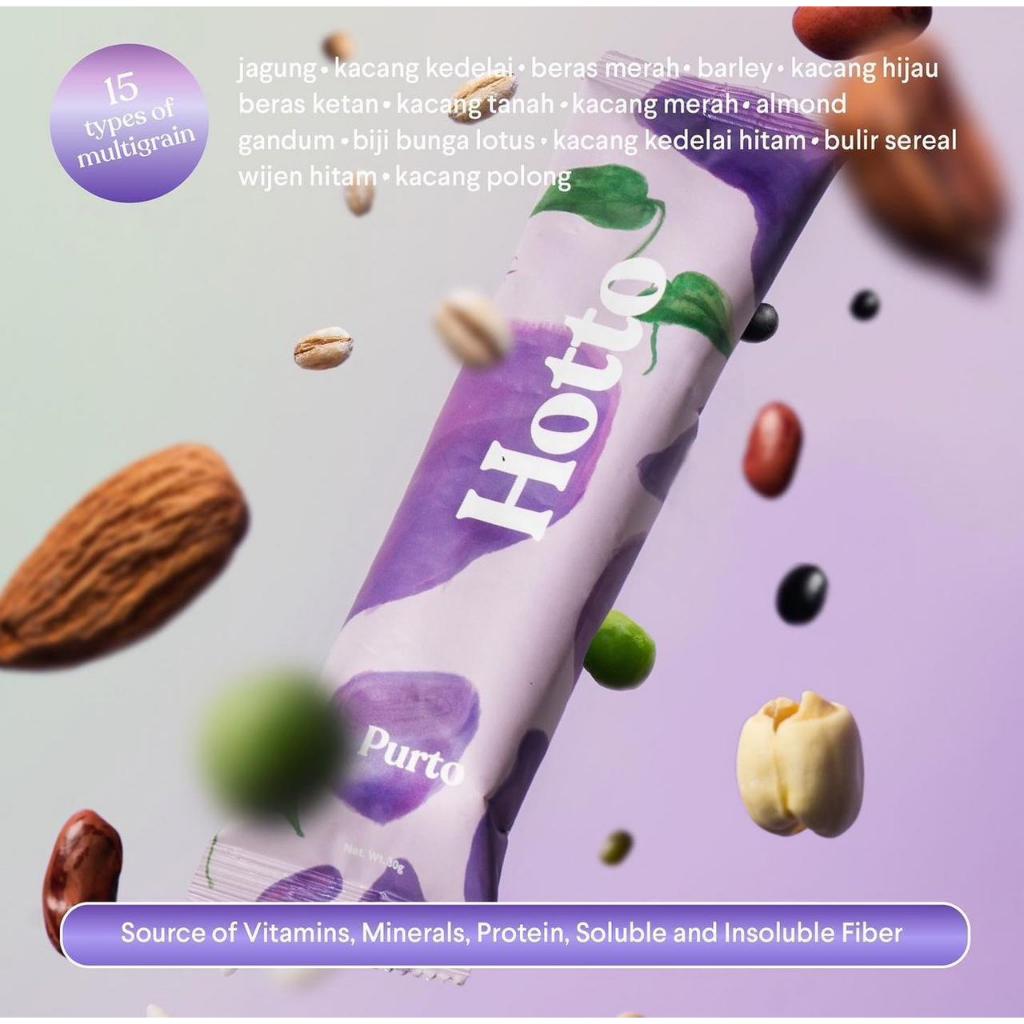 

(JUAL PER SACHET) HOTTO PURTO 100% ORIGINAL 1 POUCH EXP 2026 SEGEL MULTIGRAIN OAT