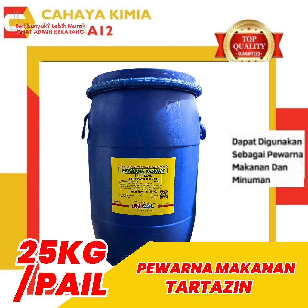 

Perwarna Makanan Tartazine - UNICOL (CI 19140) - Food Grade 1 DRUM (25KG) - INSTAN ONLY