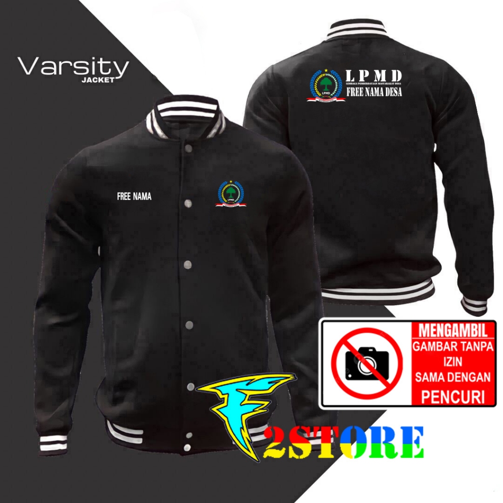 Jaket Varsity LPMD - Lembaga Pemberdayaan Masyarakat Desa Free Nama Desa F2astore