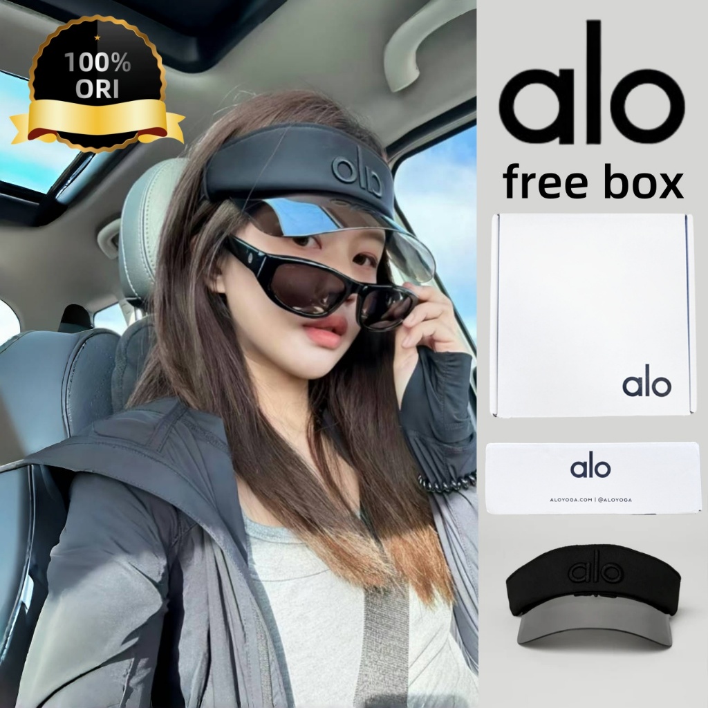 [100% Original] AlO Yoga Solar Visor Black Topi Olahraga alo VISOR YOGA HAT