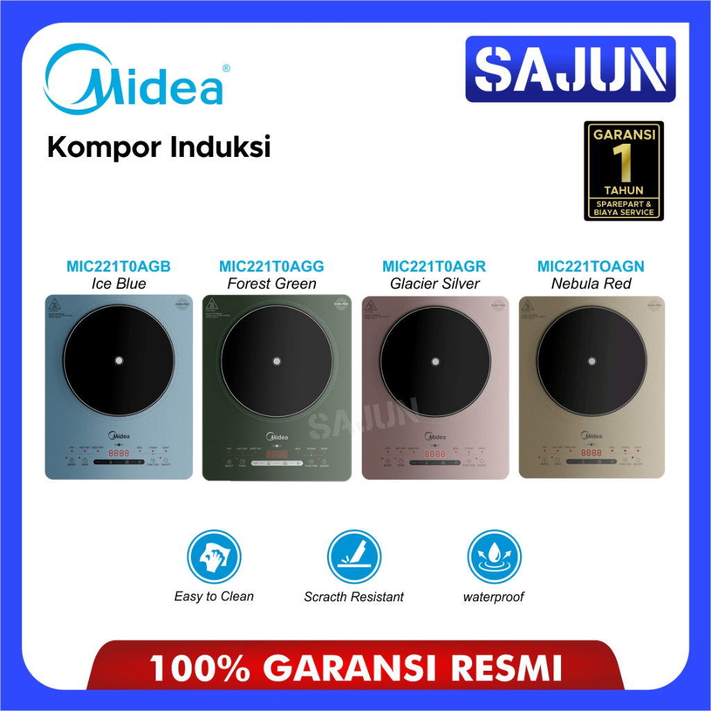 Midea MIC221T0AG Kompor Induksi Ice Blue 3.1kg Portable