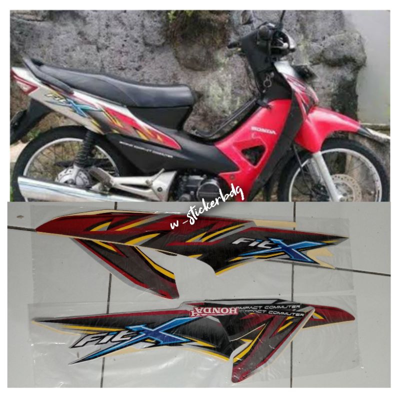 Striping Stiker Lis Honda Supra Fit X 2006-2008 Merah Silver