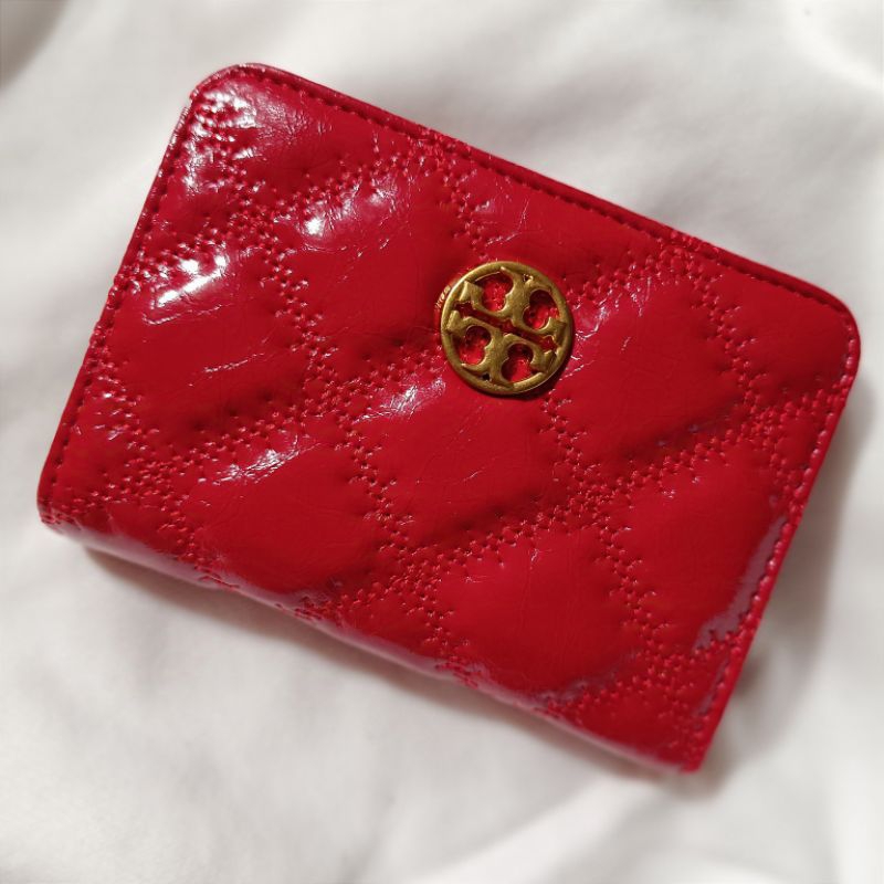 TB WILLA SHINE BIFOLD WALLET RED
