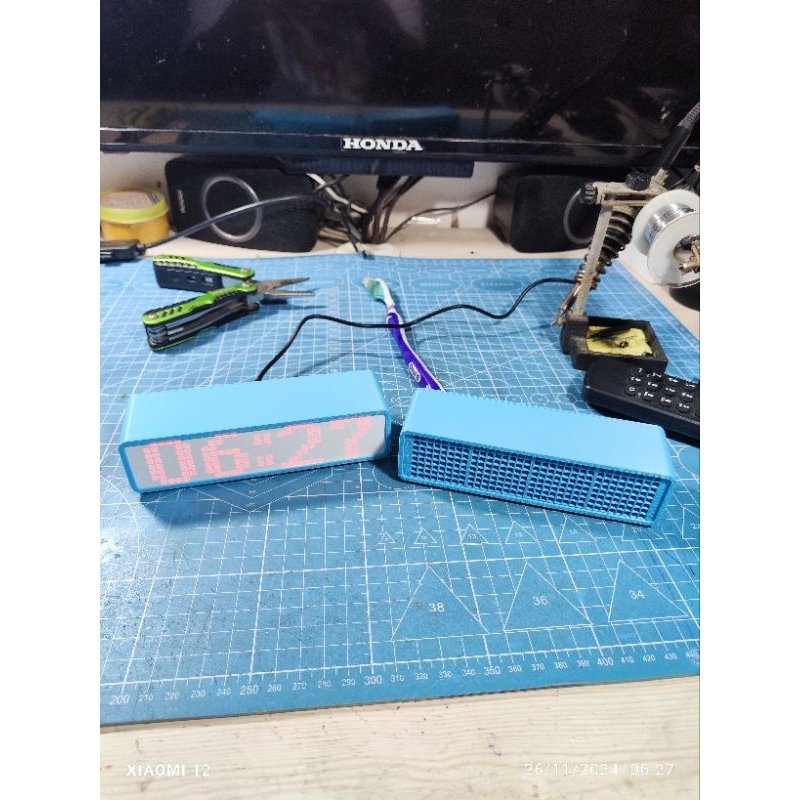 Jam Digital Led Matrix Running Text WiFi Minimalis