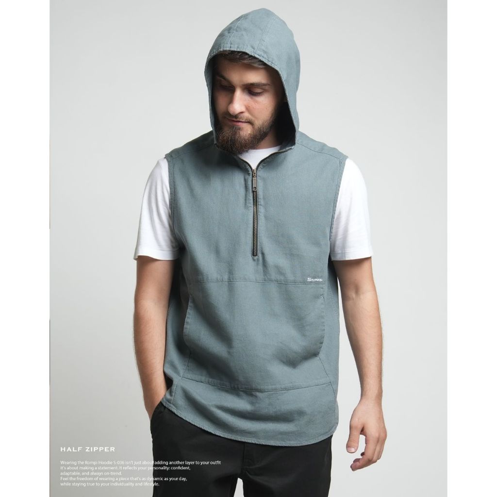 SAMASE ROMPI Sholat Hoodie Half Zipper 09S036 Linen