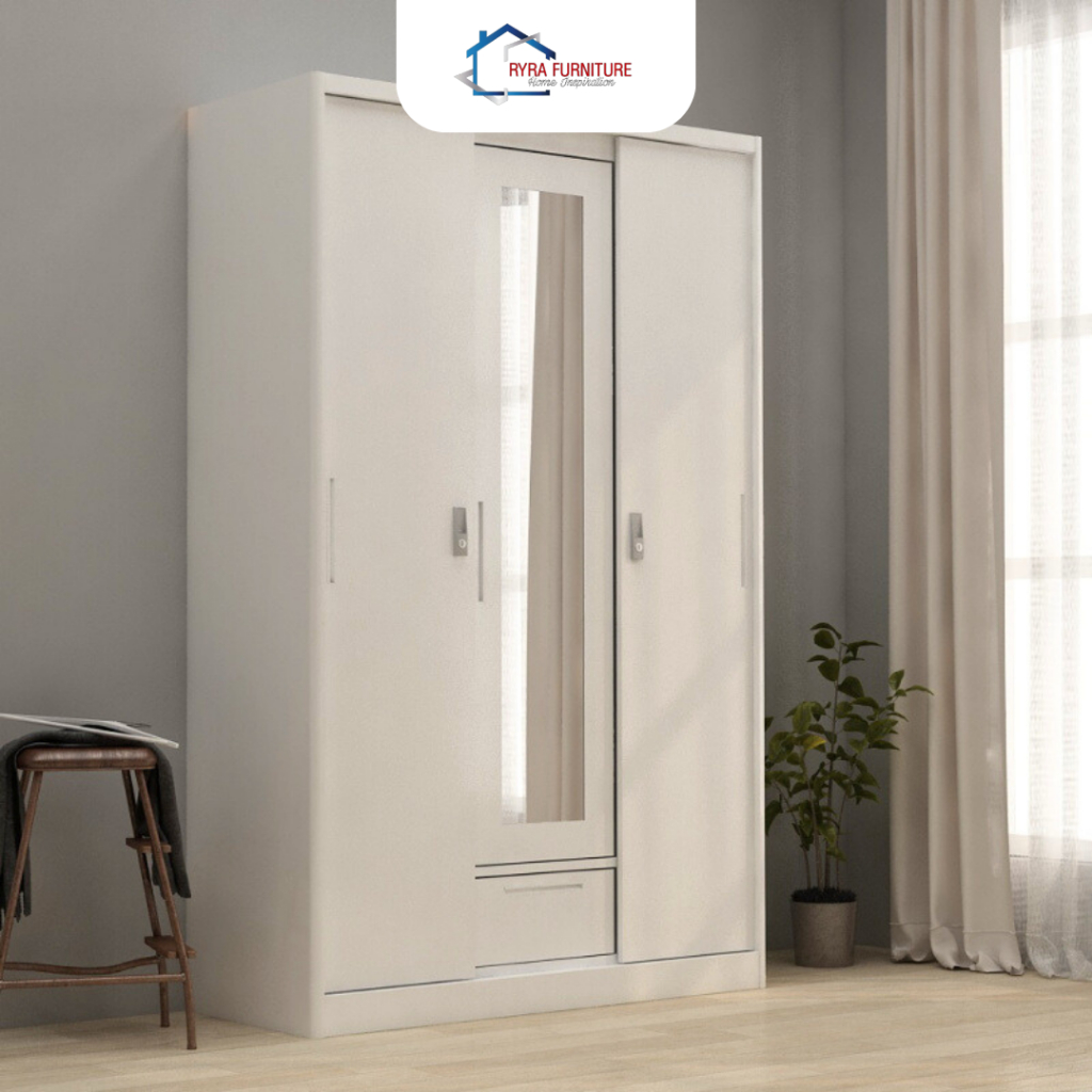 PRO DESIGN - SPIEGEL 3A SSL / LEMARI PAKAIAN BESI FULL CERMIN/LEMARI BESI MINIMALIS/LEMARI SLIDING