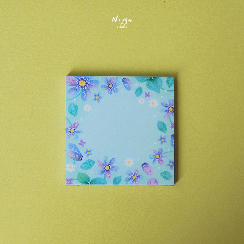 

Hepatica Flowers Memopad | Plant Botanical Memo Paper | Nature Artwork | Notes