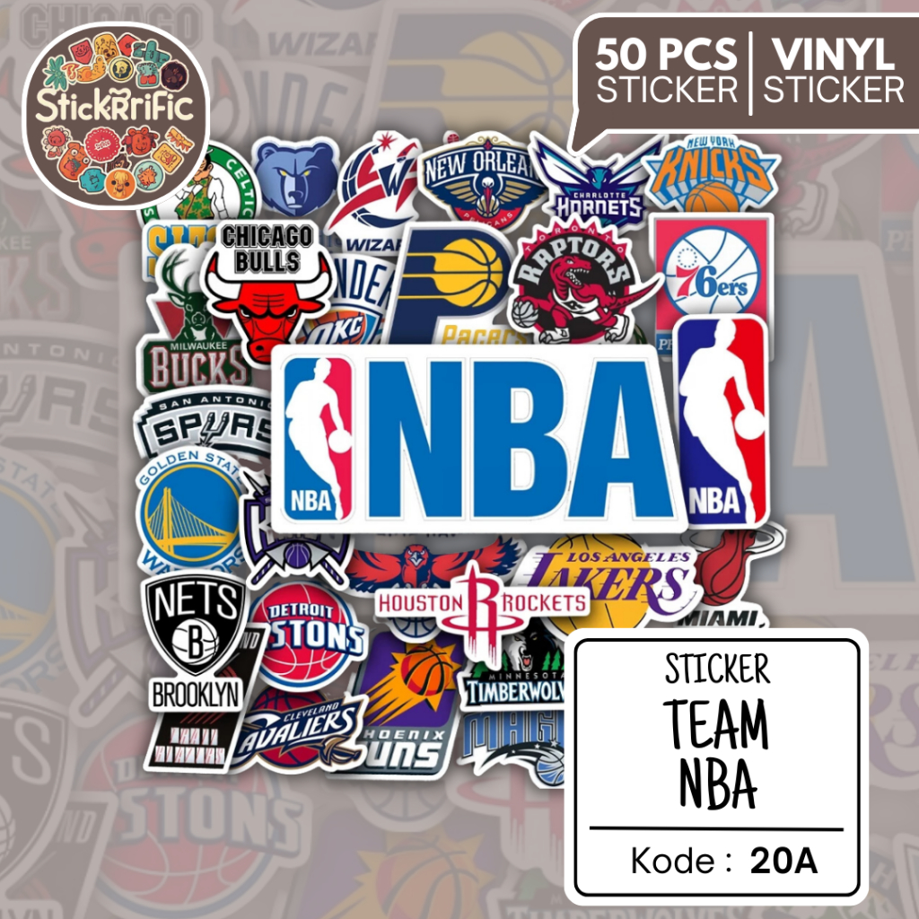 

Sticker Team NBA Isi 50pcs - Stiker Logo Tim Basket Premium untuk Dekorasi Laptop, Buku, dan Barang Pribadi 20A