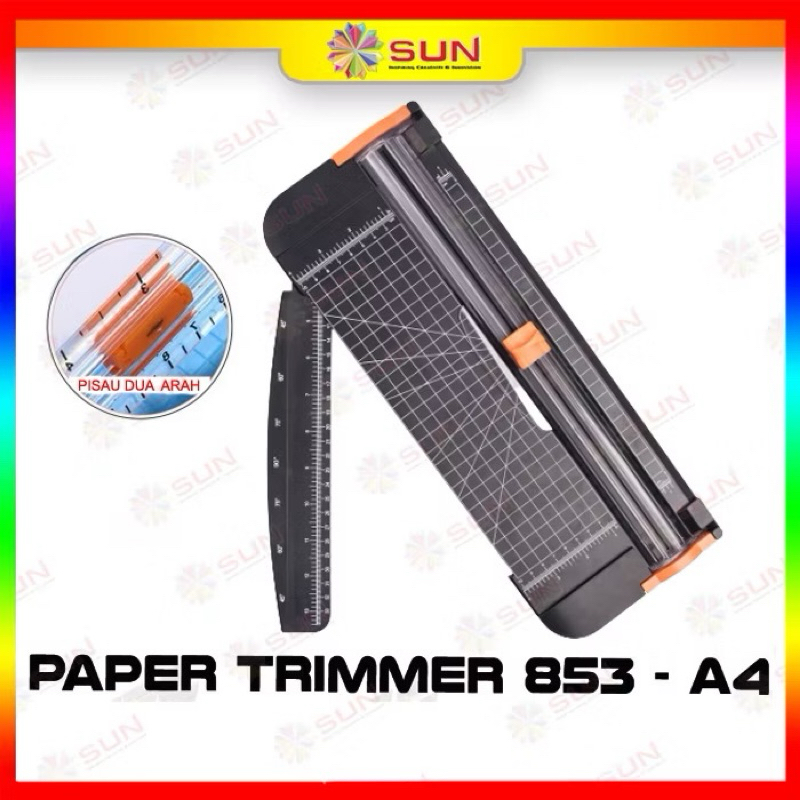 

Alat Potong Kertas / Paper Trimmer 853 A4 / Paper Cutter A4 ( Bisa potong ukuran A3 Vertkal, A4, A5, A6 atau lebih kecil )