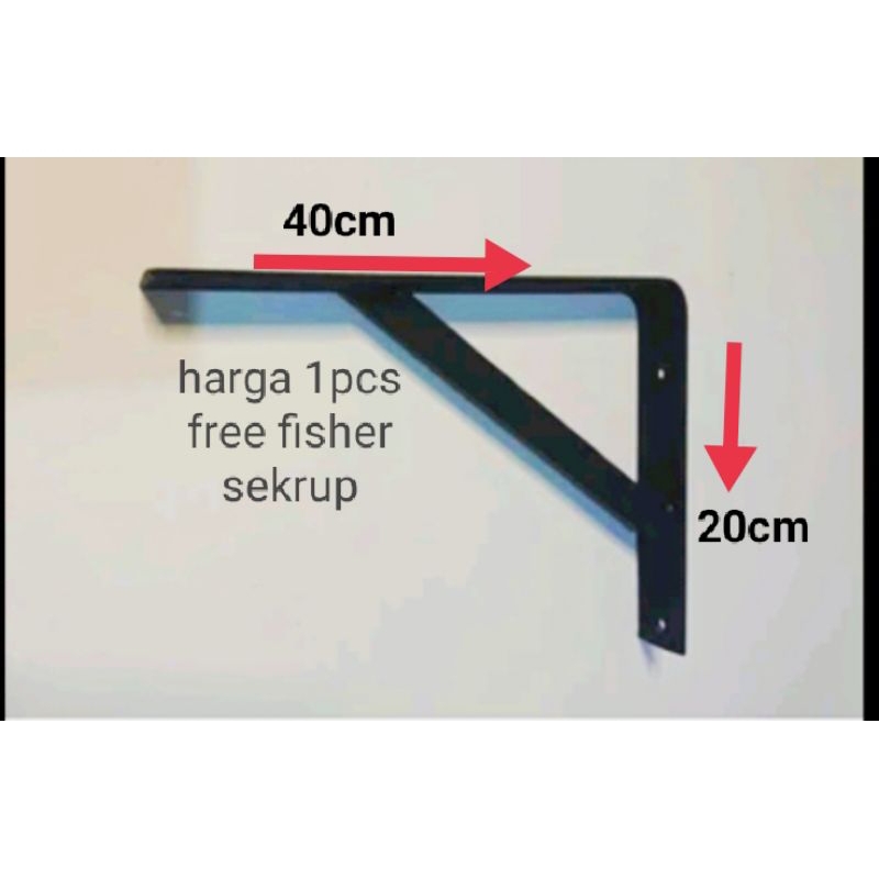 rak siku penyangga rak dinding(1pcs) siku serbaguna 20x40cm