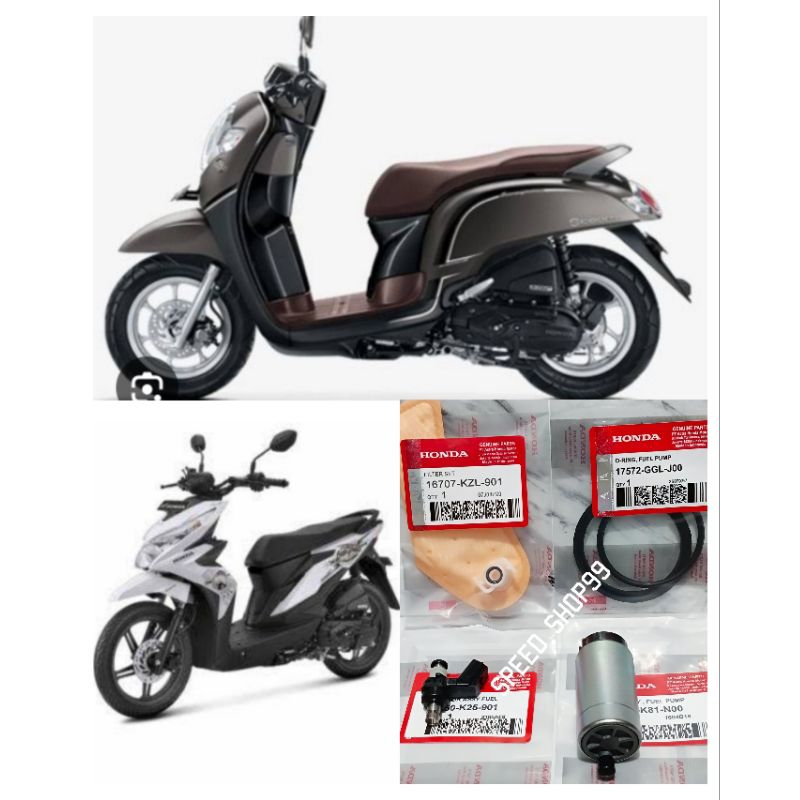 Paket 4aitem Rotak K81+Filter fuel pump KZL+Oring+Injektor K25 SCOOPY ESP RING VELG 12 TH (2017 samp