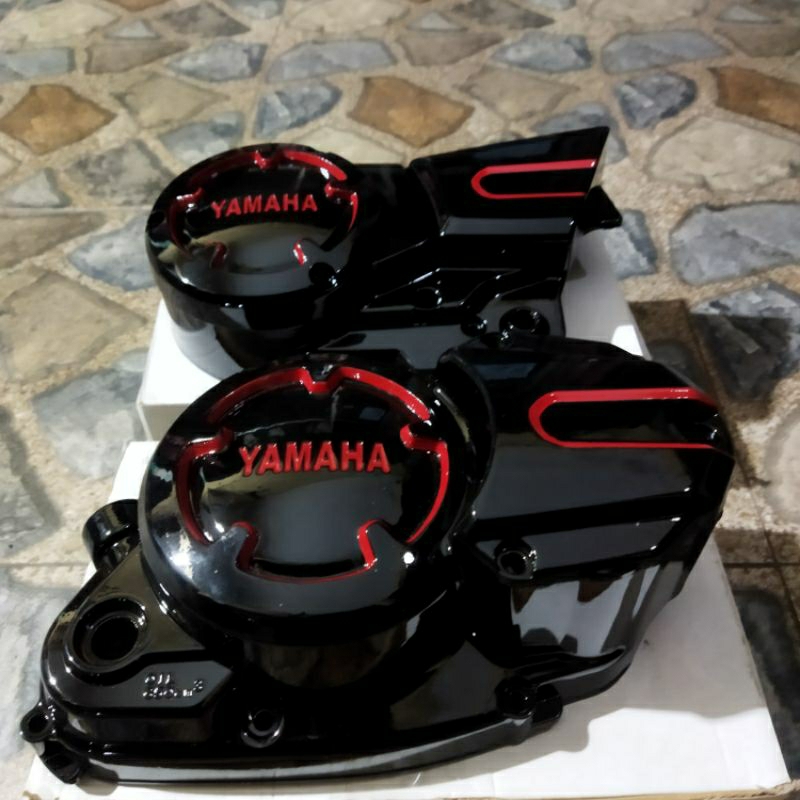 Bak kopling rx king mew warna hitam glosy list merah | bak kopling rx king new | bak kopling hitam g