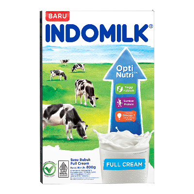 

Indomilk Susu Bubuk Full Cream 800g (EXP_DATE_28FEB2026) Opti Nutri Gambar Sapi NZMP Susu Terbaik Baking Kemasan 800 gram