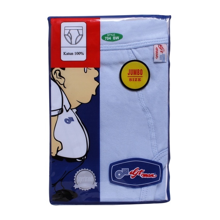 [3 Pcs] Celana Dalam Gt Man Jumbo Size 704 Bw (02-704bw3l) Cd Gt Man Jumbo Warna 704 Bw Celana Dalam