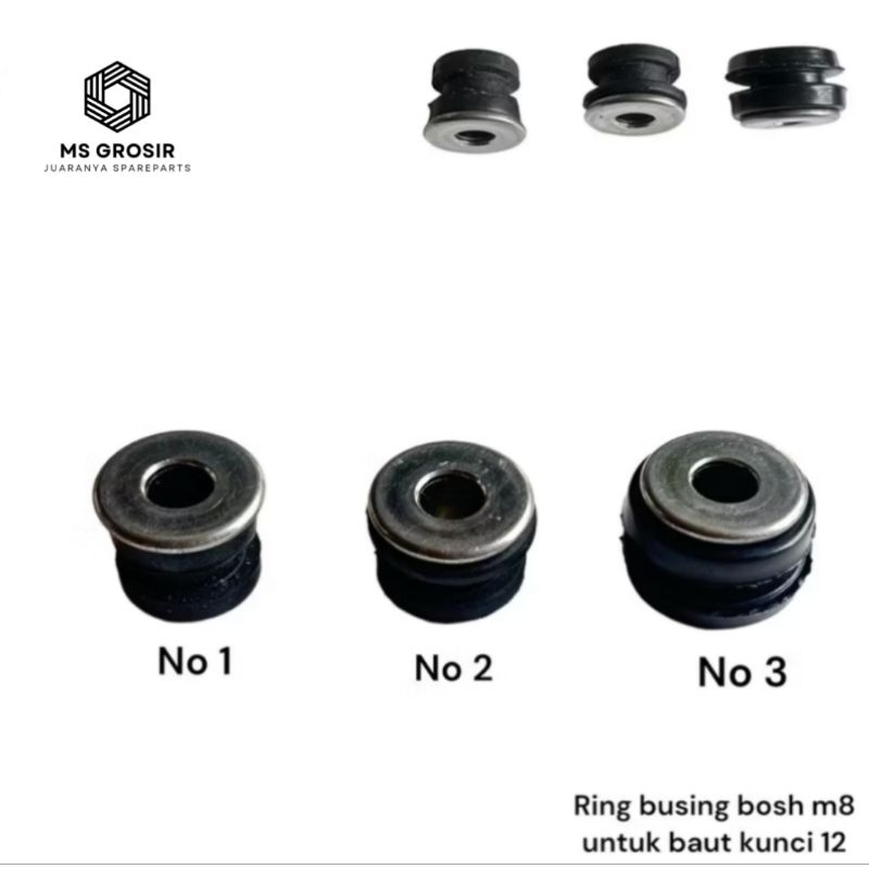 RUBBER BOSH BUSING KARET RING M8 BAUT 12 KARET DUDUKAN FILTER BODY SHOK SPAKBOR