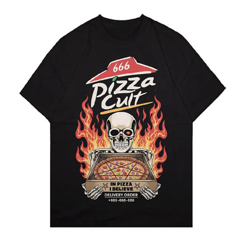 Kaos Pizza Cult Tshirt Cotton 24s  |||  Size  S   M  L  XL  XXL  3XL  4XL  5XL
