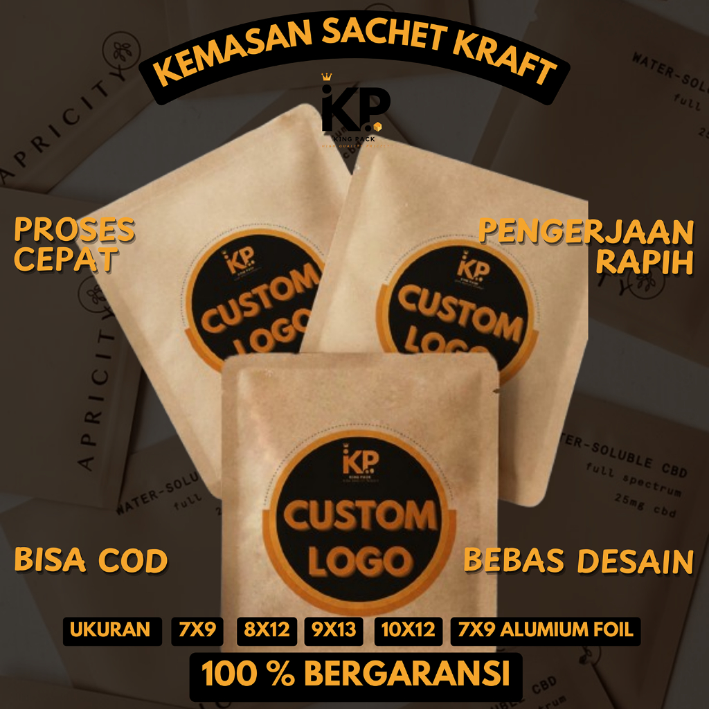 

Kemasan Sachet Plastik SACHET 450gsm COKLAT KRAFT CUSTOM PAPER ALUMUINUM