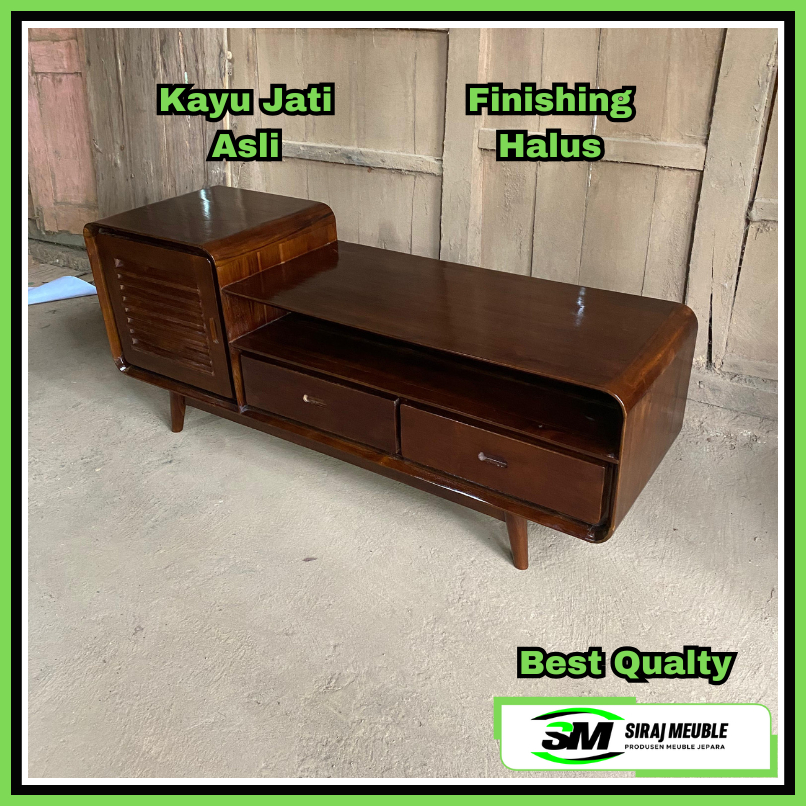 Meja Tv Retro Bufet Tv Minimalis Kayu Jati Rak Meja Tv Minimalis