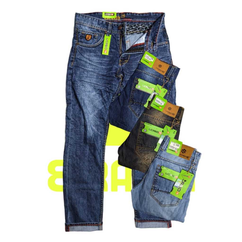 LICASIO 79  RINGKEL - CELANA JEANS PANJANG PRIA LICASIO 79 ORIGINAL FIDING WHISKER RINGKEL SELVED RE