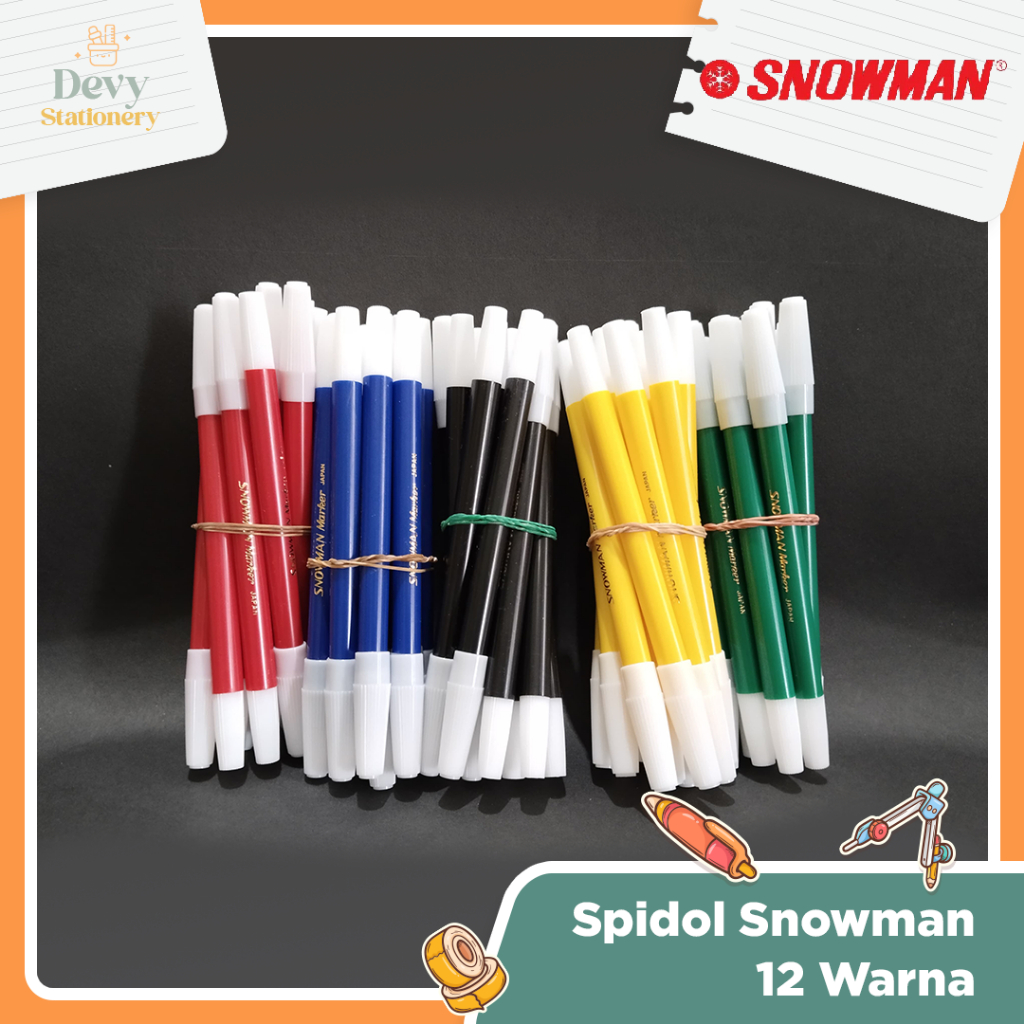 

SNOWMAN Spidol LOS warna warni unik dan lucu untuk menulis dan menggambar