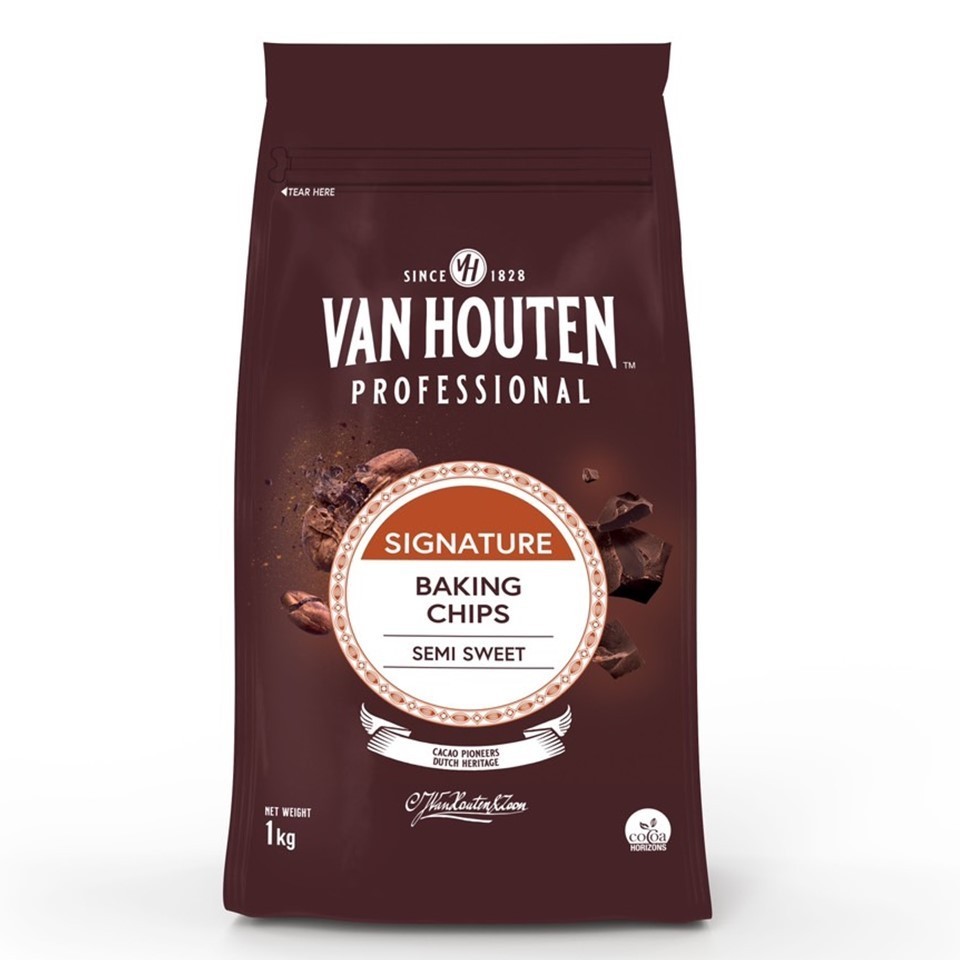 

van houten GROSIR 10kg kemasan1kg Vanhouten Semi Sweet Baking Chips