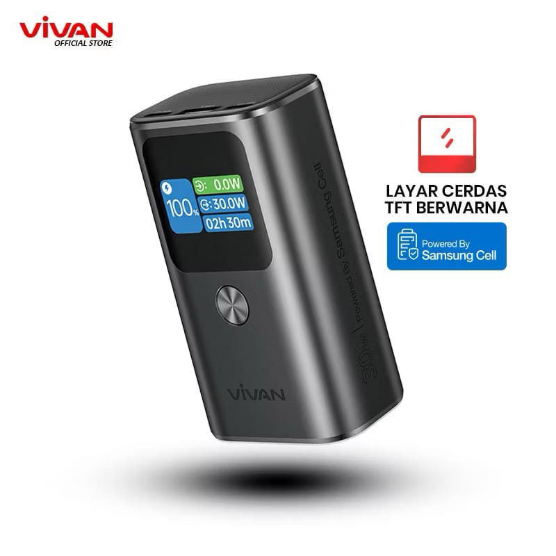 Powerbank Vivan Super Fast Charging VPB-T10 30W 10.000MAh Pengisian Cepat 3 Port Super Mini Original