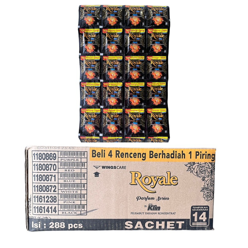 Royale softener 288 SACHET ( 1 Dus ) Pewangi Pakaian - Hijab Black