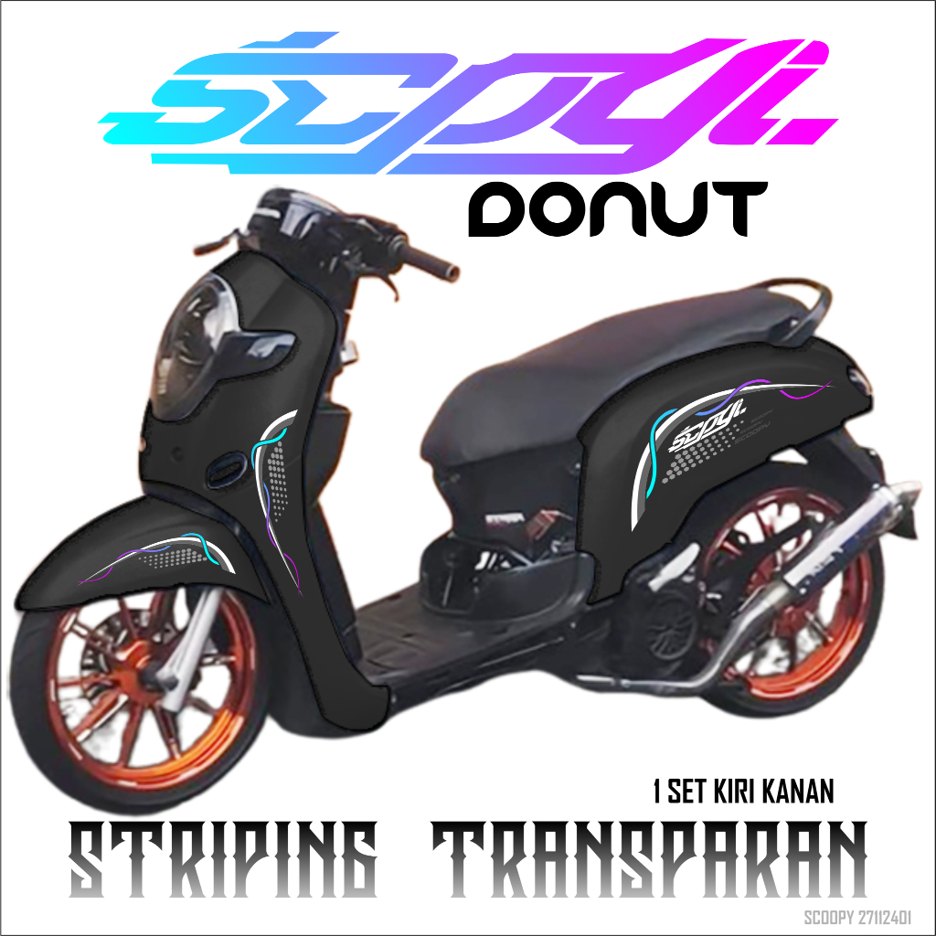 STRIPING VARIASI TRANSPARAN MOTOR SCOOPY SIMPEL KEREN SCOOPY DONUT
