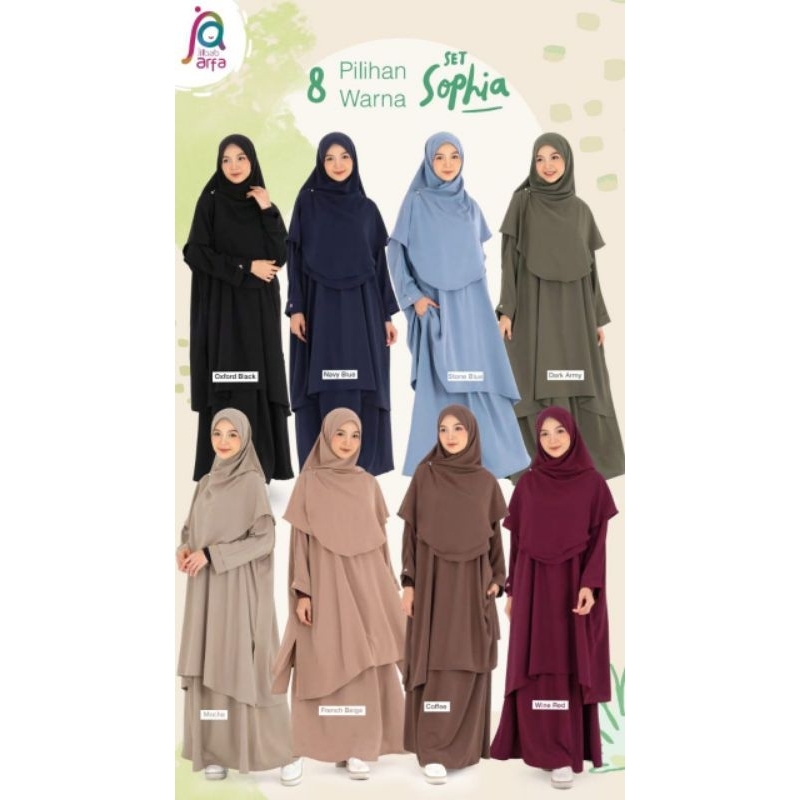 Shopia Tunik Set By Jilbab Arfa One Set Shopia Arfa