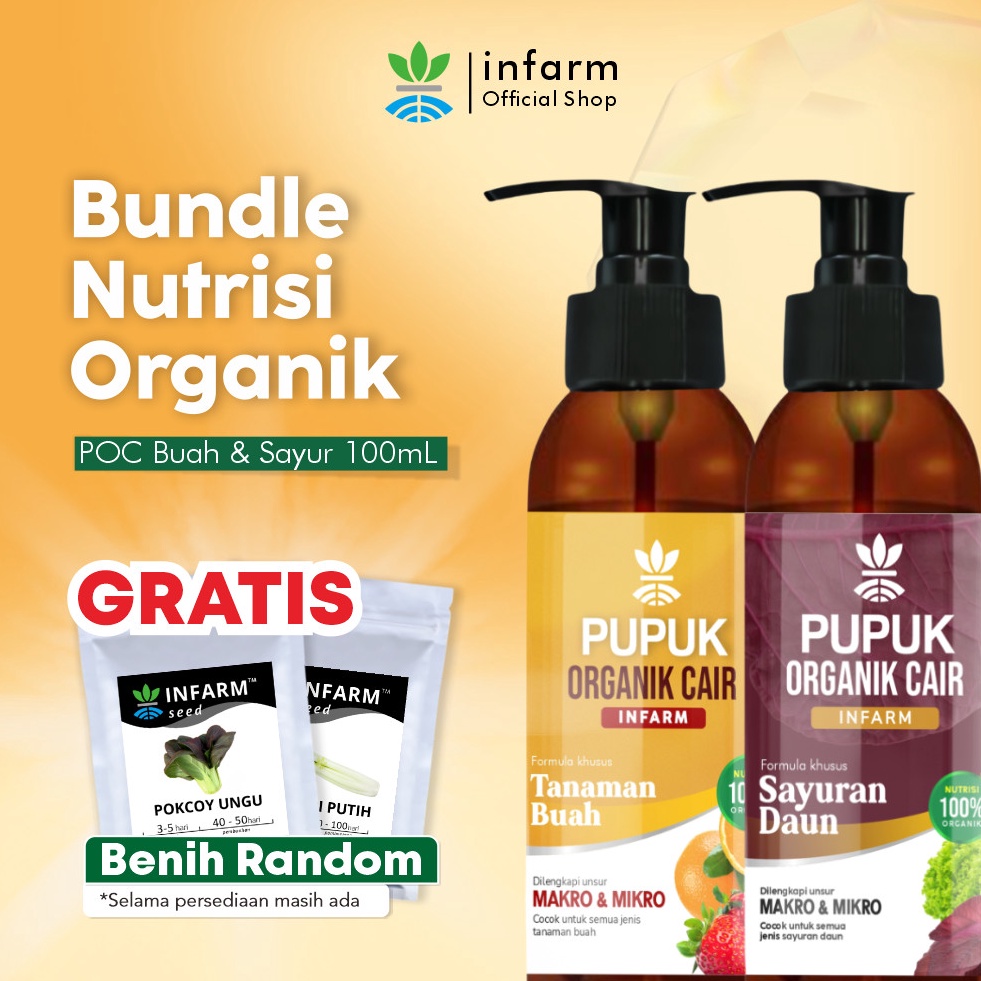 Harga Bagus INFARM  Paket Nutrisi Organik Mini Pupuk Organik Cair POC Pupuk Tanaman Pupuk Daun dan B