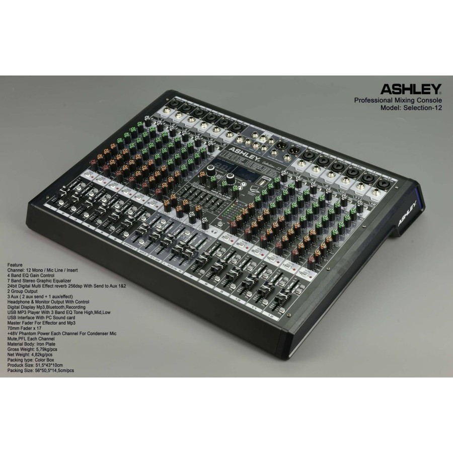 Audio Mixer ASHLEY New Selection 12 channel Selection12 USB Reverb Recording