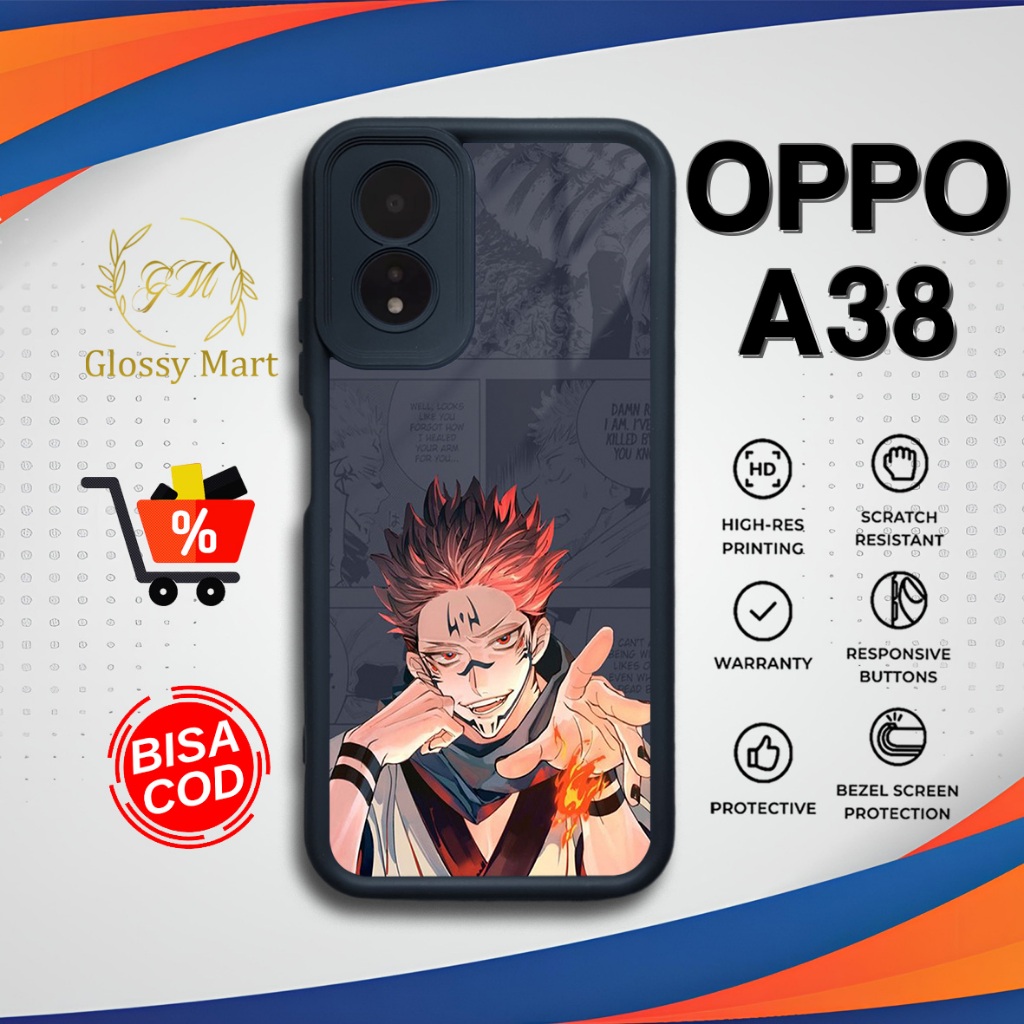GlossyMart88 Case Oppo A38 Terbaru [Jujutsu] Casing Oppo A38 Hardcase Softcase Premium Glossy