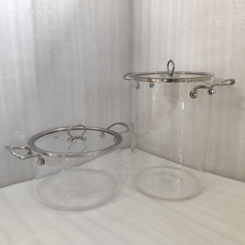 panci kaca borosilicate cooking glass pot panci sup kaca
