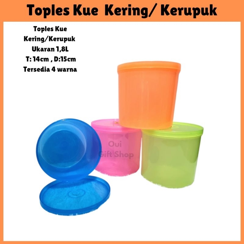 

Toples Kue Kering Bahan Tebal / Kerupuk 1,8 L / Toples Kue l / Toples Kerupuk Bahan Plastik Tebal / Tempat Kue Kering / Toples Kue Imlek
