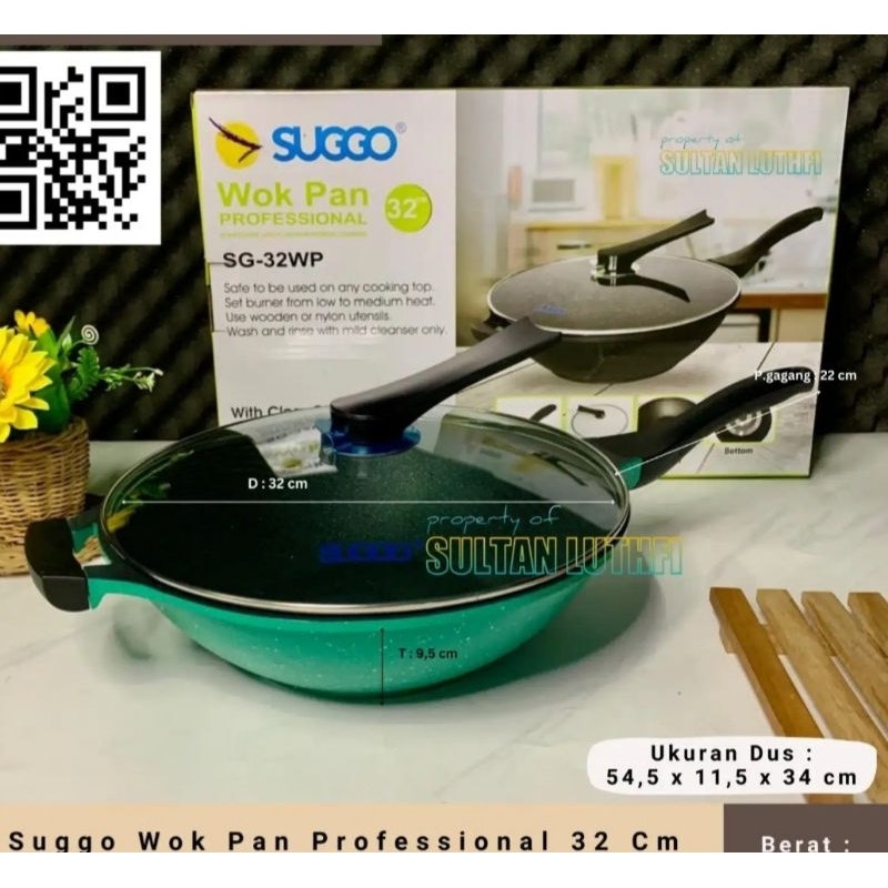 (3kg) suggo wok pan professional 32cm SG-32WP / wajan suggo 32cm / penggorengan suggo /wok pan suggo