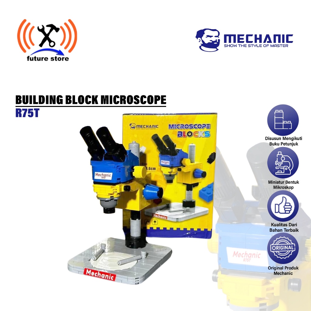 Mechanic R75T Building Block Original - Miniatur Mikroskop - Master Model Builder Mikroskop Lego
