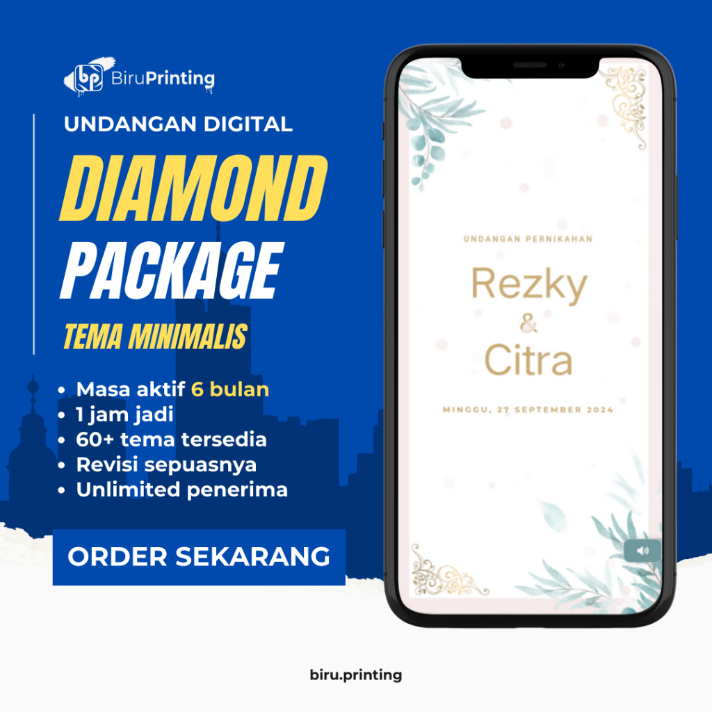 Undangan Digital Website MINIMALIS - DIAMOND PACKAGE - Aktif 6 Bulan - Fitur Love Story