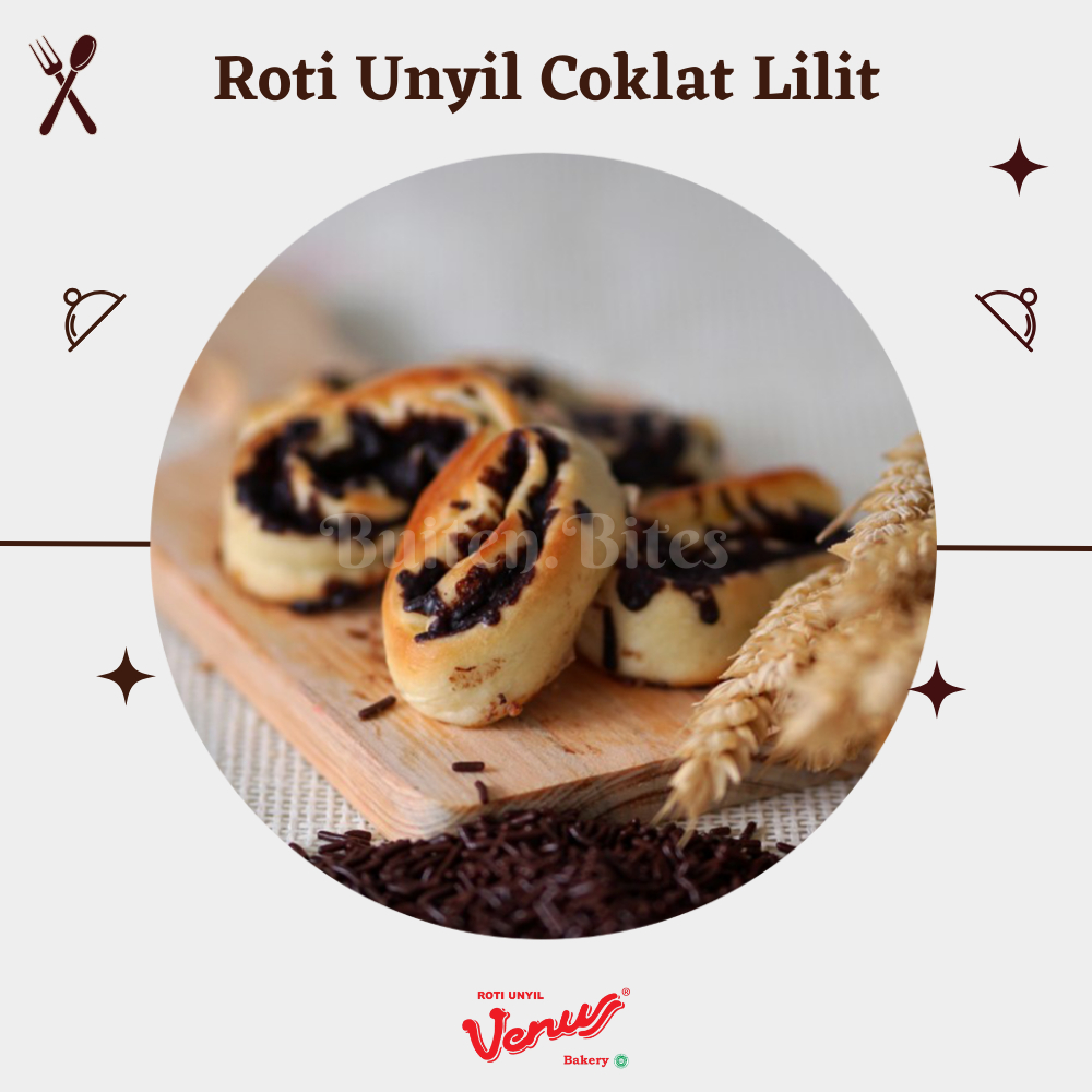 

BuitenBites / Roti unyil venus rasa cokelat bentuk lilit