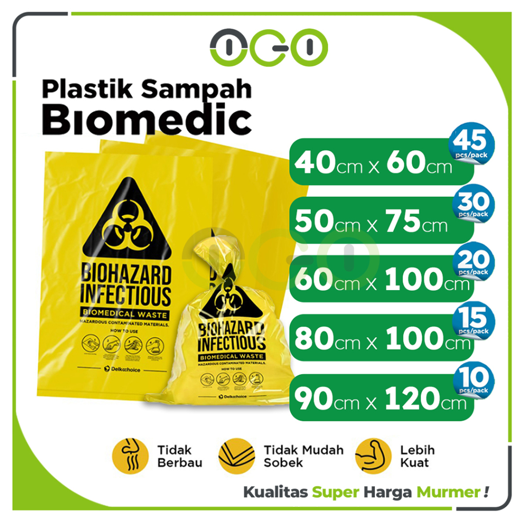 Kantong Kresek Sampah Pack Kuning Medis Plastik / Trash Bag / Garbage Biomedic Tebal Delkochoice