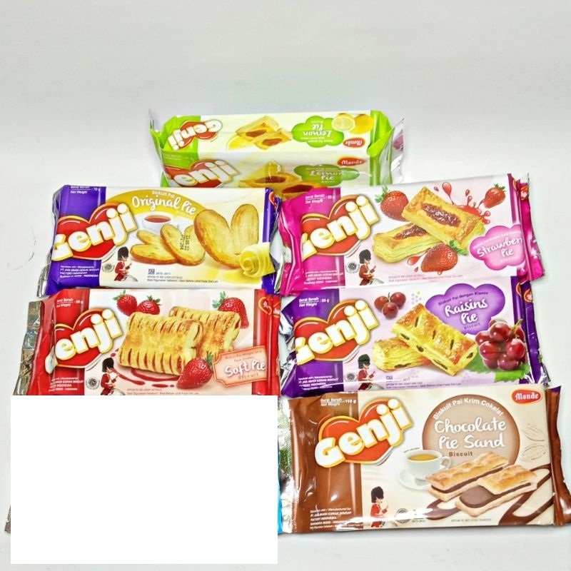 

Camilan Makanan Ringan Monde Genji Biskuit Pie Krim Varian 70 Gr Original Pie, 85 Gr Strawberry Pie, Raisin Pie, Chocolate Pie Sand, Soft Pie Strawberry, 50 Gr Mini Pie