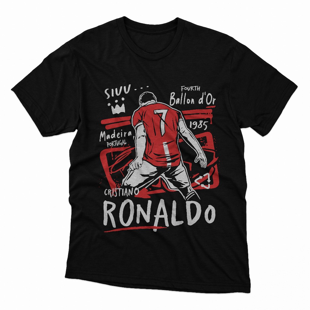 KAOS PRIA BOLA RONALDO REGULAR KATUN TSHIRT BAJU JUMBO